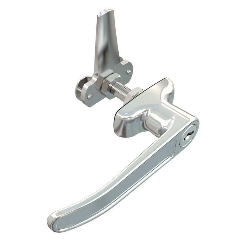 SOUTHCO Cam Latch L-Handle, Turn Counterclockwise to Latch / Lock, Long Cam, Zinc Alloy, Chrome Plated, Polished [92-42-122]