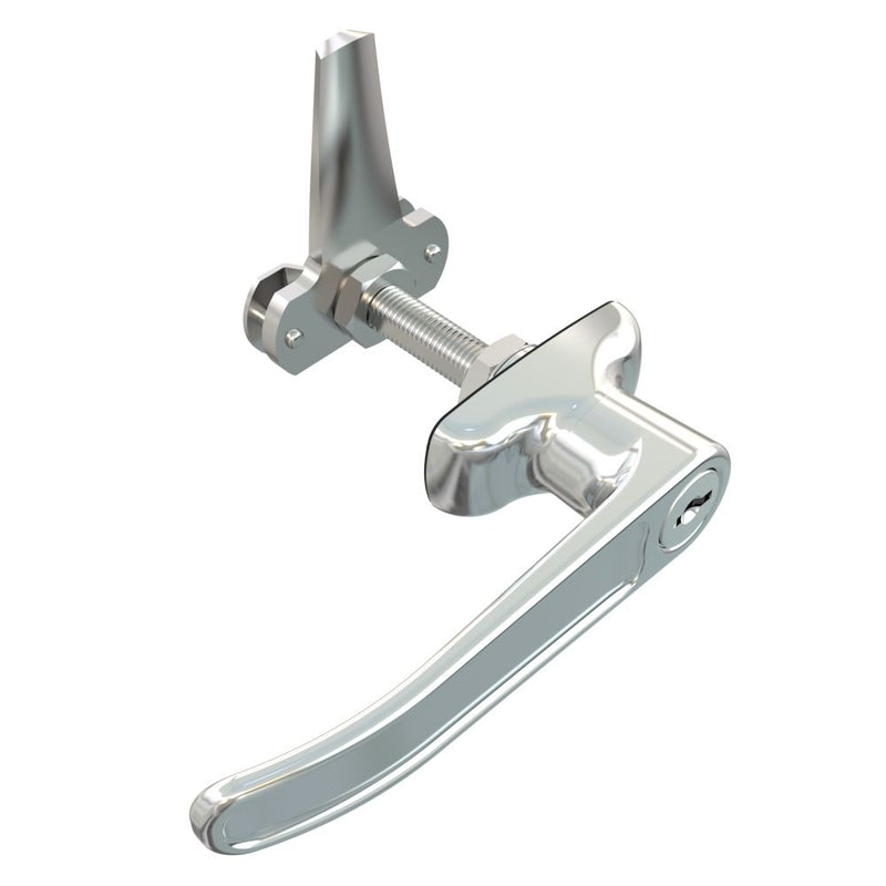 SOUTHCO Cam Latch L-Handle, Turn Counterclockwise to Latch / Lock, Long Cam, Zinc Alloy, Chrome Plated, Polished [92-42-132]