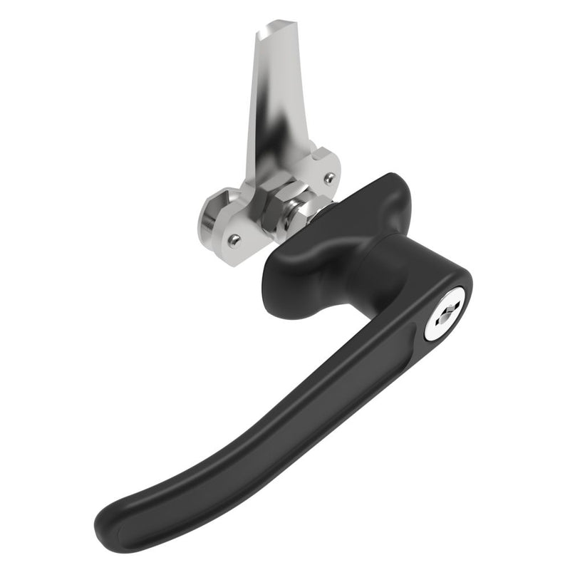 SOUTHCO Cam Latch L-Handle, Turn Counterclockwise to Latch / Lock, Long Cam, Zinc Alloy, Powder Coat, Black [92-42-512]