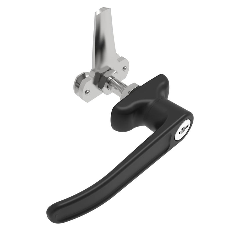 SOUTHCO Cam Latch L-Handle, Turn Counterclockwise to Latch / Lock, Long Cam, Zinc Alloy, Powder Coat, Black [92-42-522]
