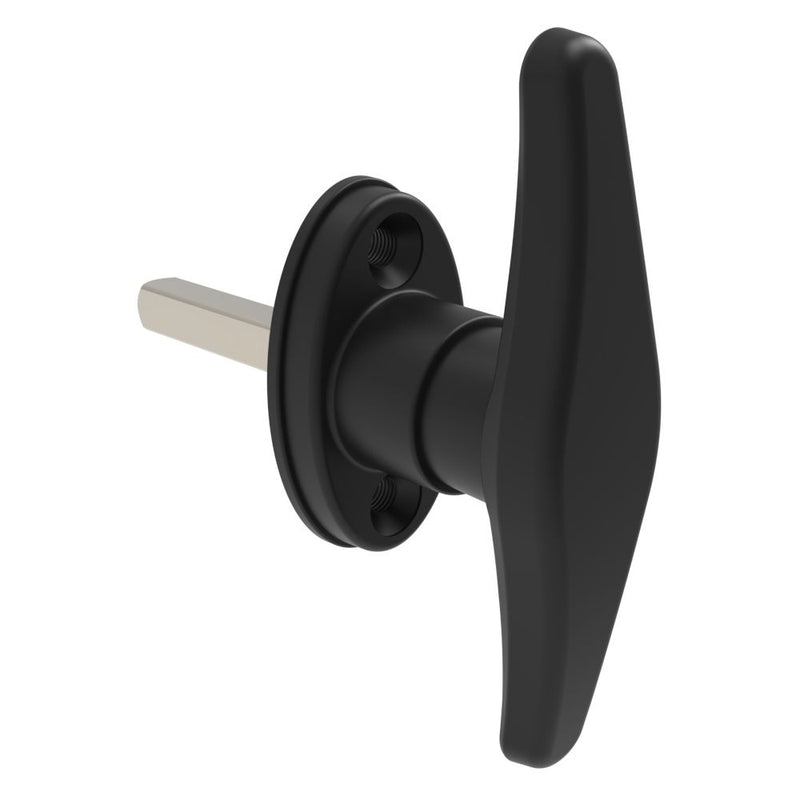 SOUTHCO Cam Latch T-Handle, Hand Operated, Zinc Alloy, Powder Coat, Black [92-50-104-50]