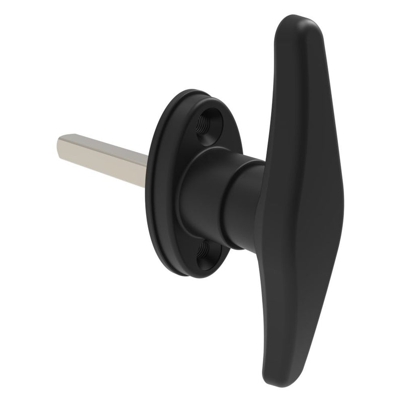 SOUTHCO Cam Latch T-Handle, Hand Operated, Zinc Alloy, Powder Coat, Black [92-50-105-50]