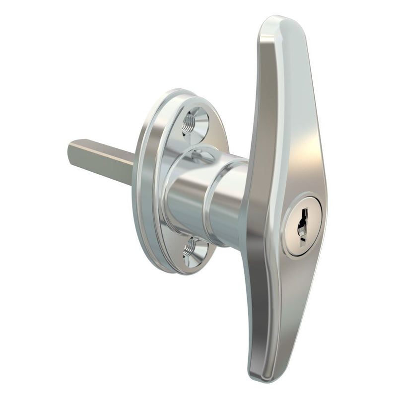 SOUTHCO Cam Latch T-Handle, Hand Operated, Zinc Alloy, Chrome Plated, Polished [92-50-114-10]