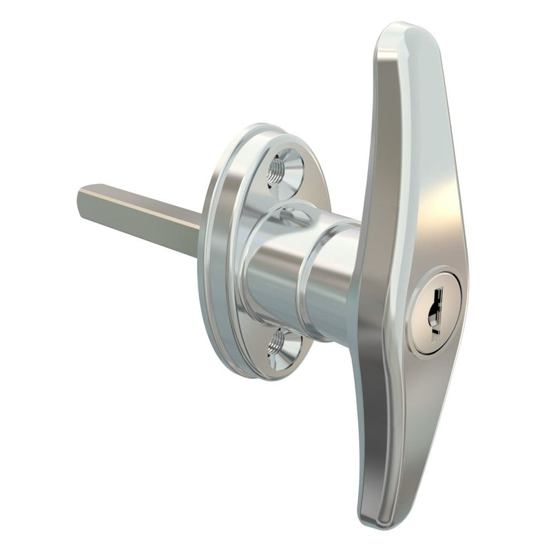 SOUTHCO Cam Latch T-Handle, Hand Operated, Zinc Alloy, Chrome Plated, Polished [92-50-115-10]