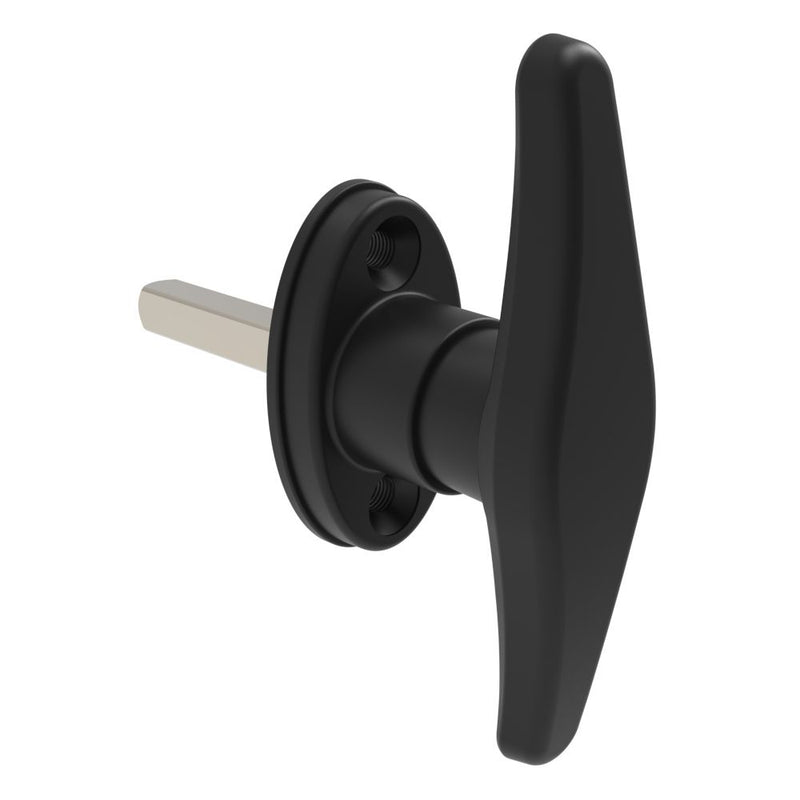 SOUTHCO Cam Latch T-Handle, Hand Operated, Zinc Alloy, Powder Coat, Black [92-50-204-50]