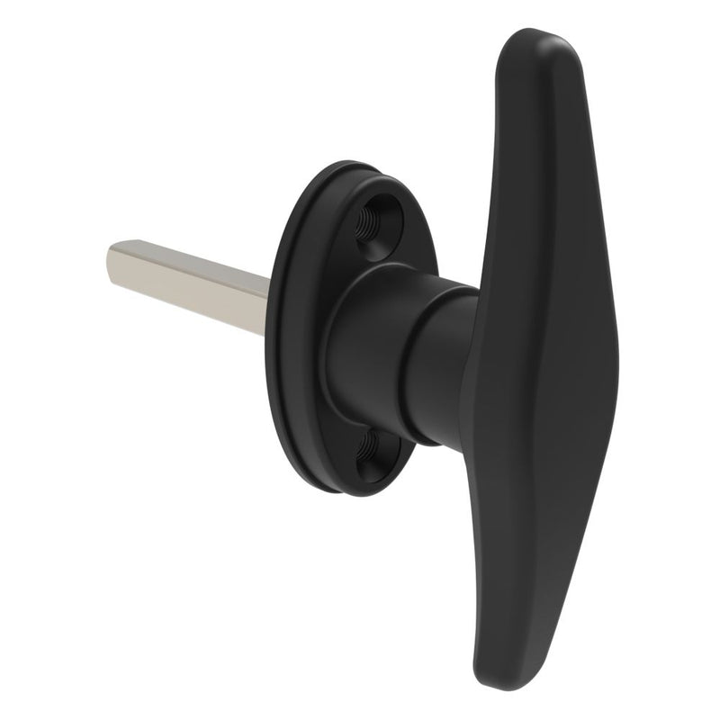 SOUTHCO Cam Latch T-Handle, Hand Operated, Zinc Alloy, Powder Coat, Black [92-50-205-50]