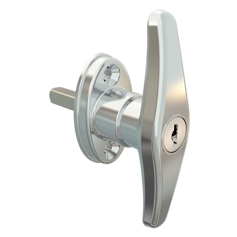 SOUTHCO Cam Latch T-Handle, Hand Operated, Zinc Alloy, Chrome Plated, Polished [92-50-213-10]