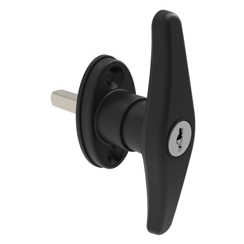 SOUTHCO Cam Latch T-Handle, Hand Operated, Zinc Alloy, Powder Coat, Black [92-50-213-50]