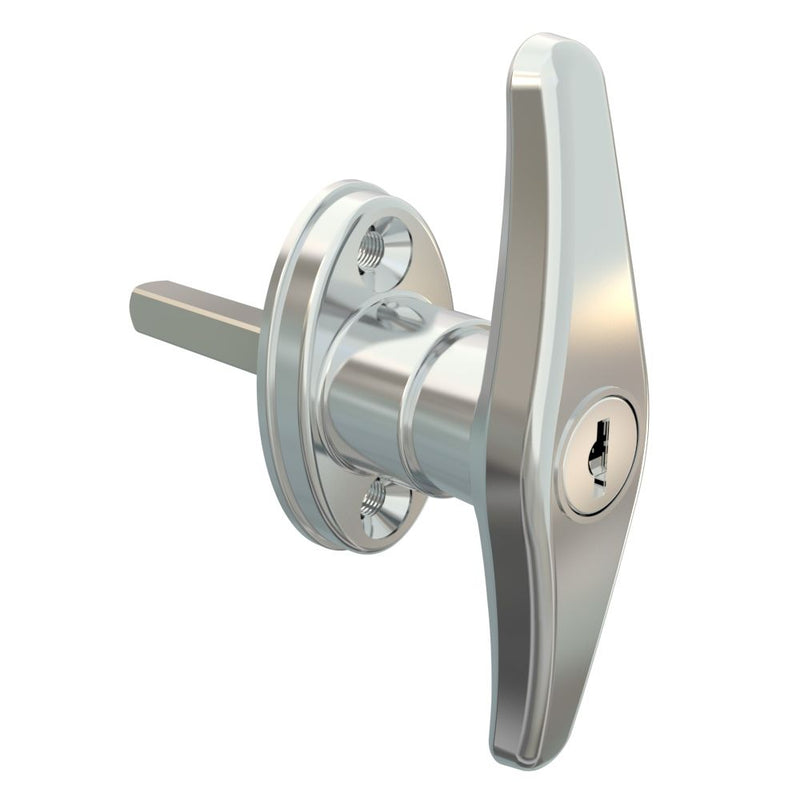 SOUTHCO Cam Latch T-Handle, Hand Operated, Zinc Alloy, Chrome Plated, Polished [92-50-214-10]