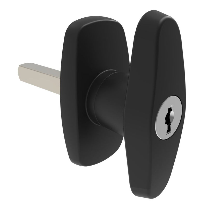 SOUTHCO Cam Latch Compact 'T' Handle, Hand Operated, Zinc Alloy, Powder Coat, Black [92-61-114-50]