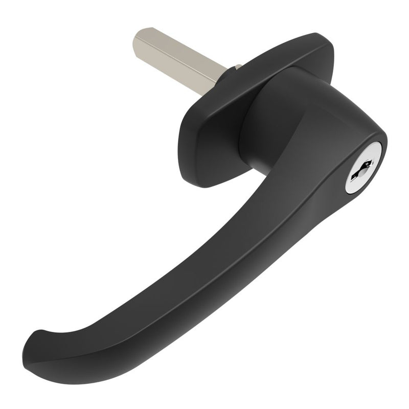 SOUTHCO Cam Latch L-Handle, Hand Operated, Zinc Alloy, Powder Coat, Black [92-70-114-50]