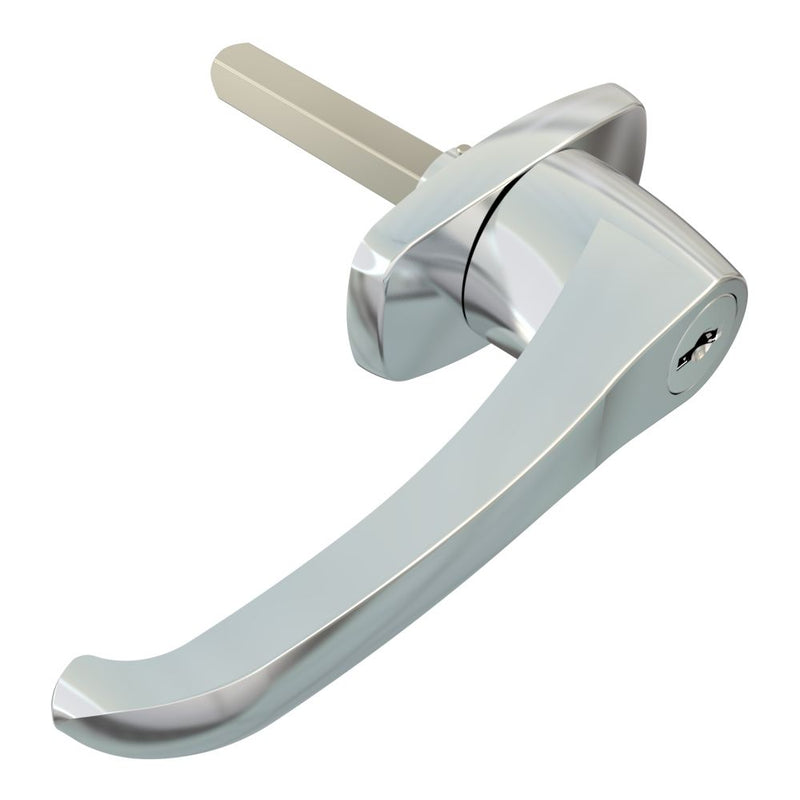 SOUTHCO Cam Latch L-Handle, Hand Operated, Zinc Alloy, Chrome Plated, Polished [92-70-115-10]