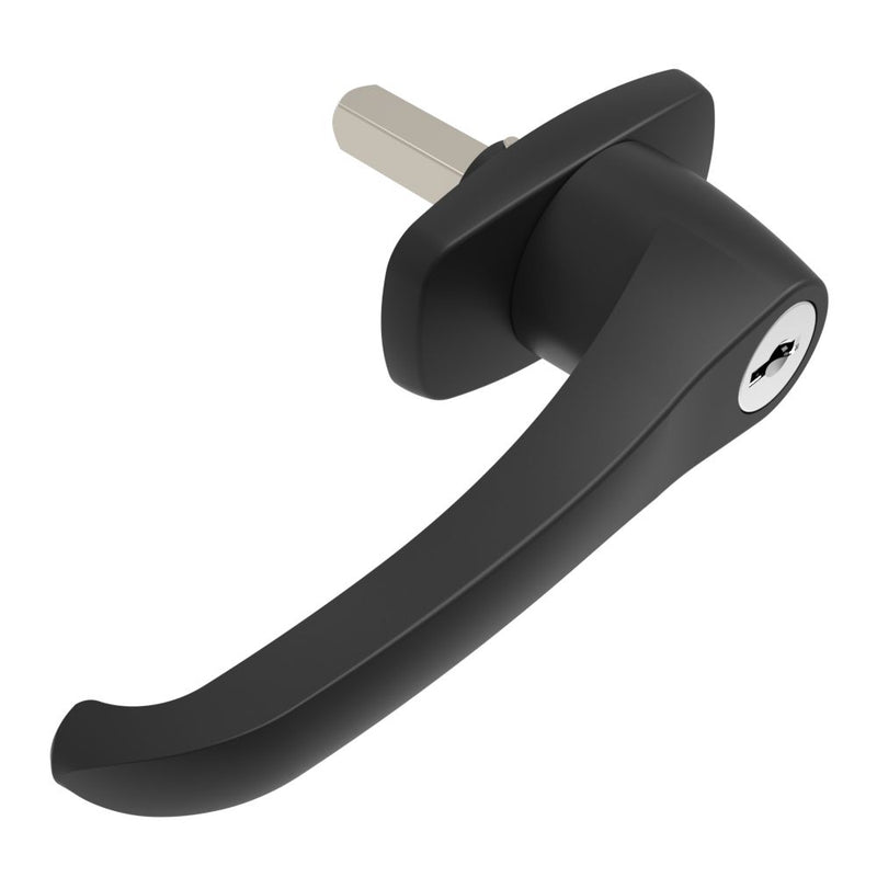 SOUTHCO Cam Latch L-Handle, Hand Operated, Zinc Alloy, Powder Coat, Black [92-70-213-50]