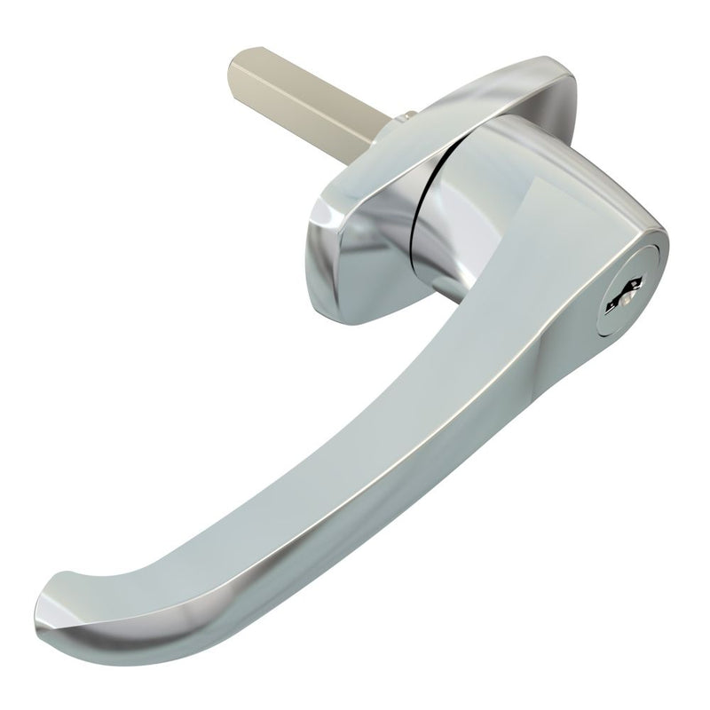SOUTHCO Cam Latch L-Handle, Hand Operated, Zinc Alloy, Chrome Plated, Polished [92-70-214-10]