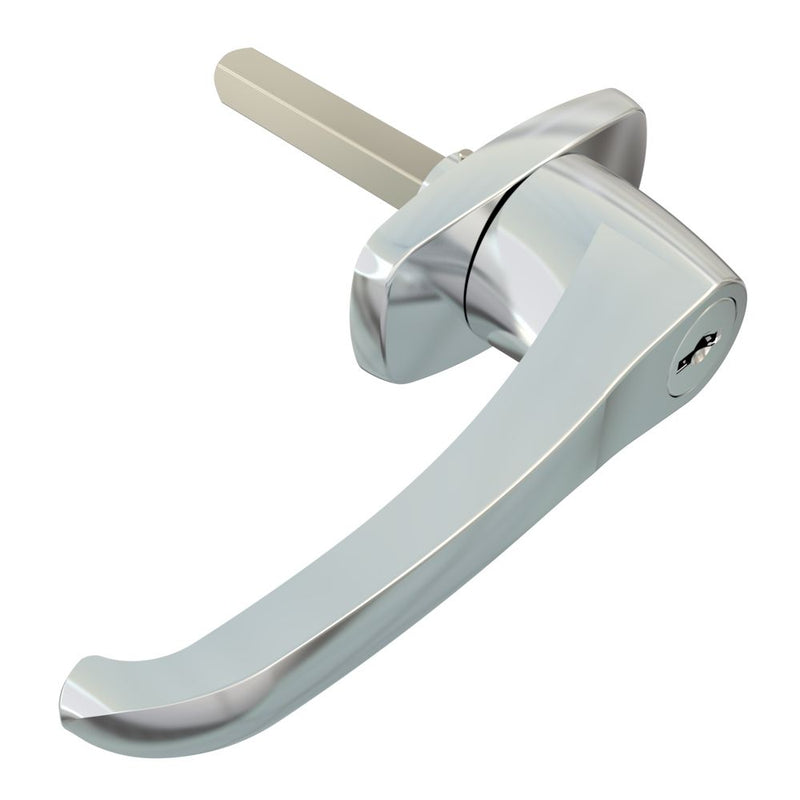SOUTHCO Cam Latch L-Handle, Hand Operated, Zinc Alloy, Chrome Plated, Polished [92-70-215-10]