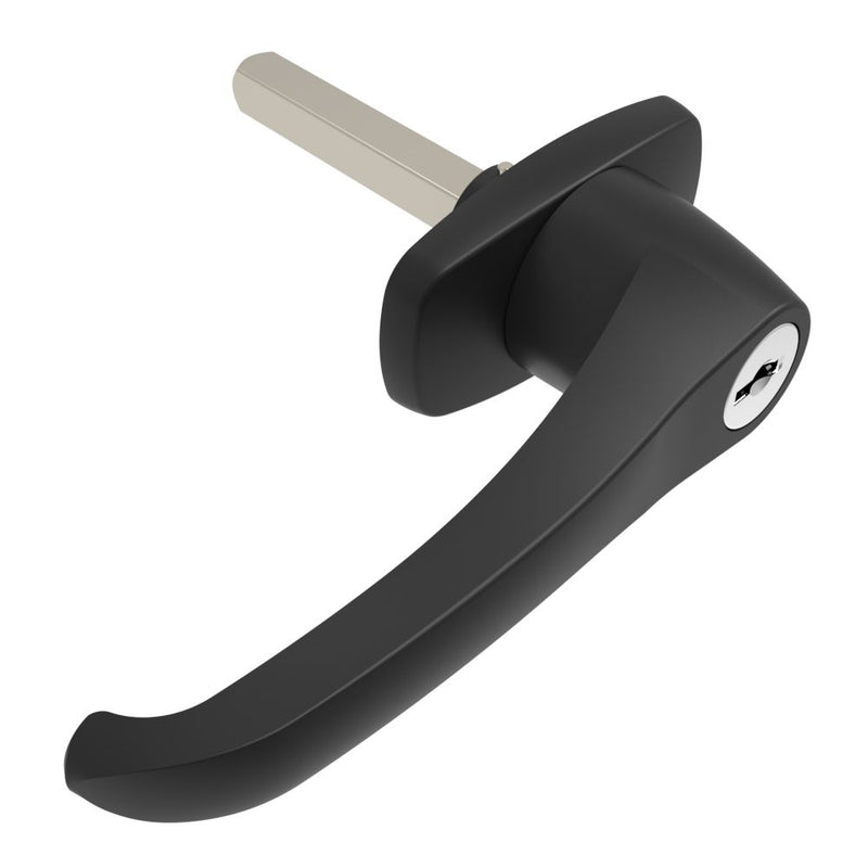 SOUTHCO Cam Latch L-Handle, Hand Operated, Zinc Alloy, Powder Coat, Black [92-70-215-50]