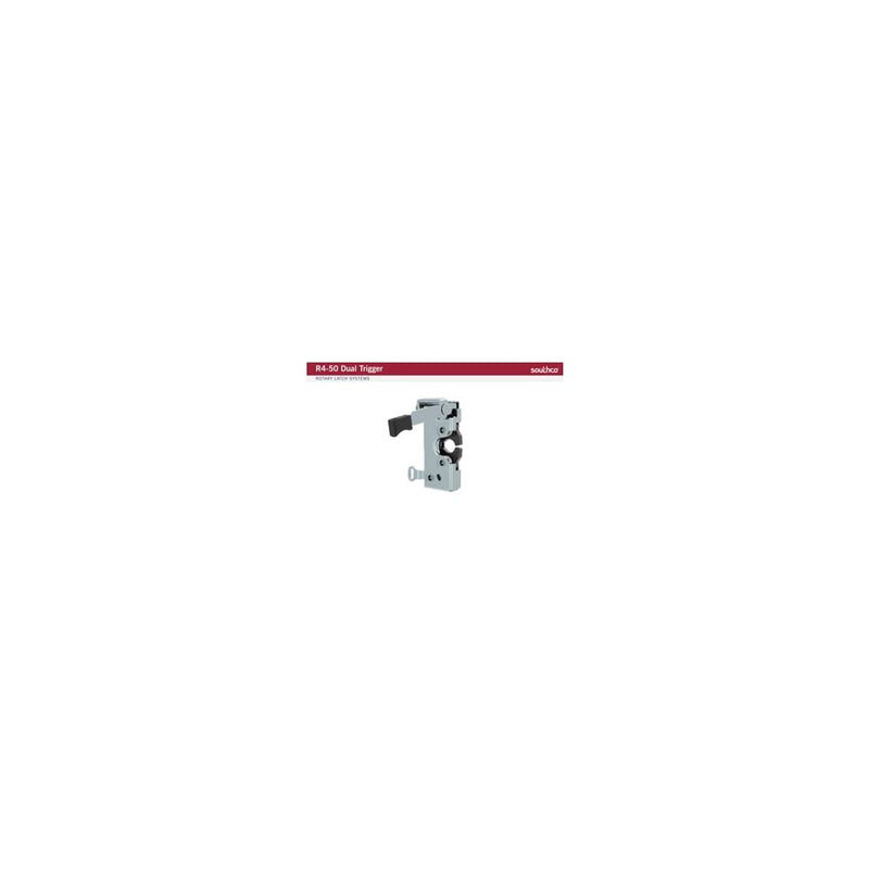 SOUTHCO Push-to-close Rotary Latch, Heavy Duty Size, Two Stage, Pre-loaded Hand Lever, Dual Trigger, Hand / Bottom Cable, Rod, 7.2 mm Thru, Steel, Zinc Plate, Bright Chromate [R4-50-40-4B51-10]