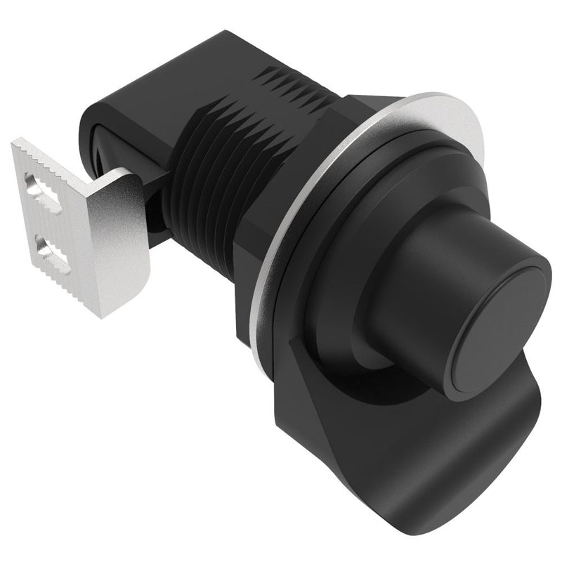 SOUTHCO Push-to-Close Latch, Push Button, No Restriction, Pull Tab In Line With Latching Pawl, Plastic, Black [93-304]