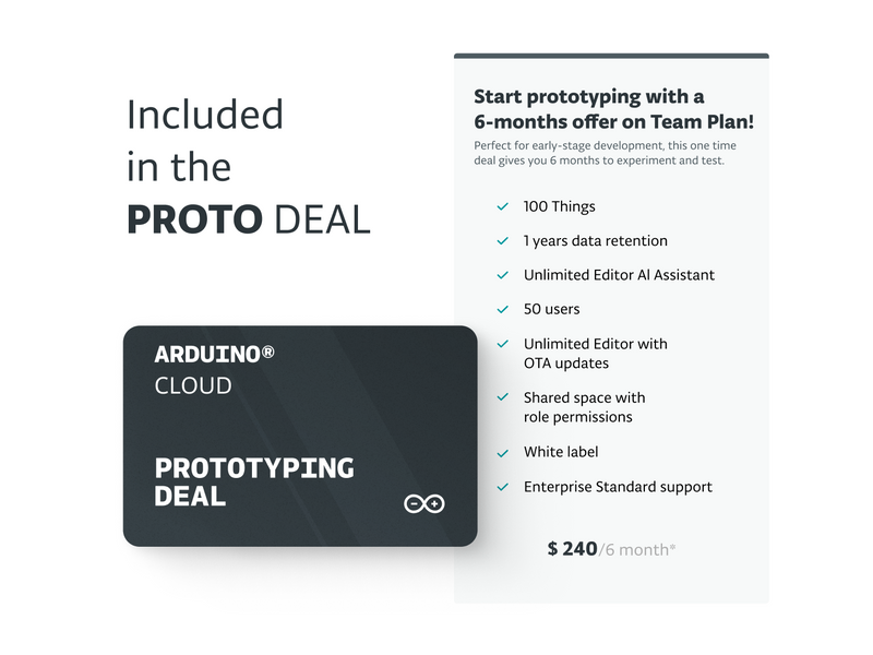Arduino Cloud Prototyping Deal - 6 months