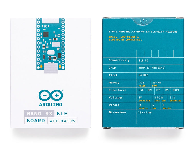 Arduino Nano 33 BLE with headers