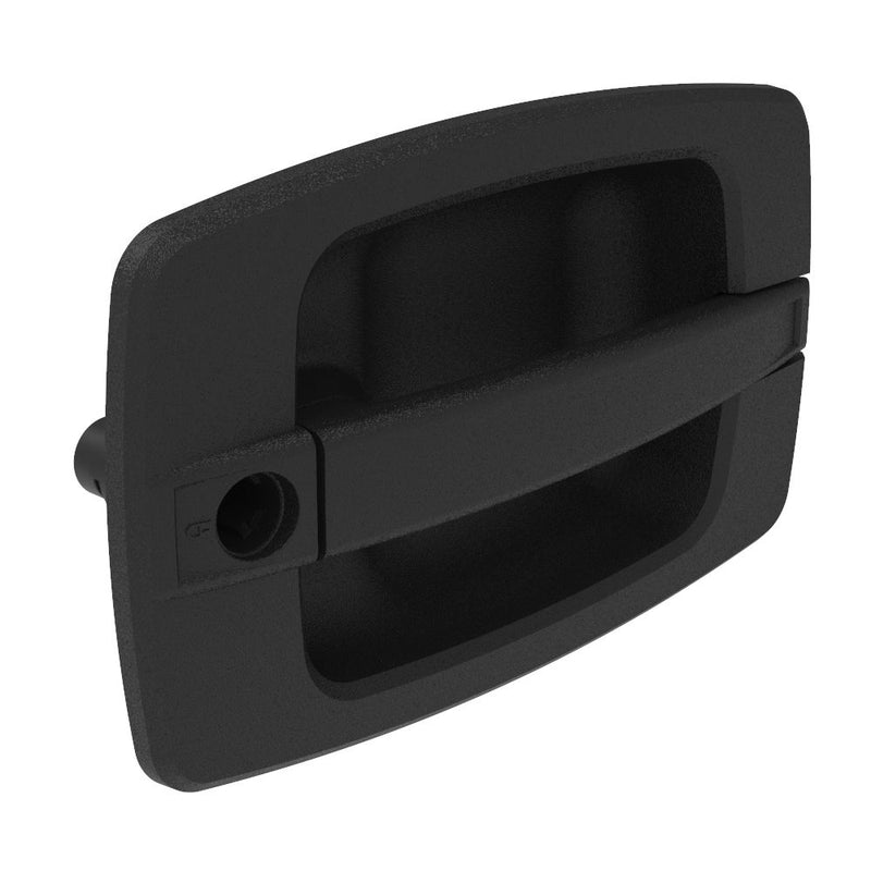 SOUTHCO Actuator, Single or Multi Point, Without Cable Bracket, Large Handle, Flush Mount, Key Locking, Lockplug Sold Separately, Nylon, Black [AC-10-291-11]