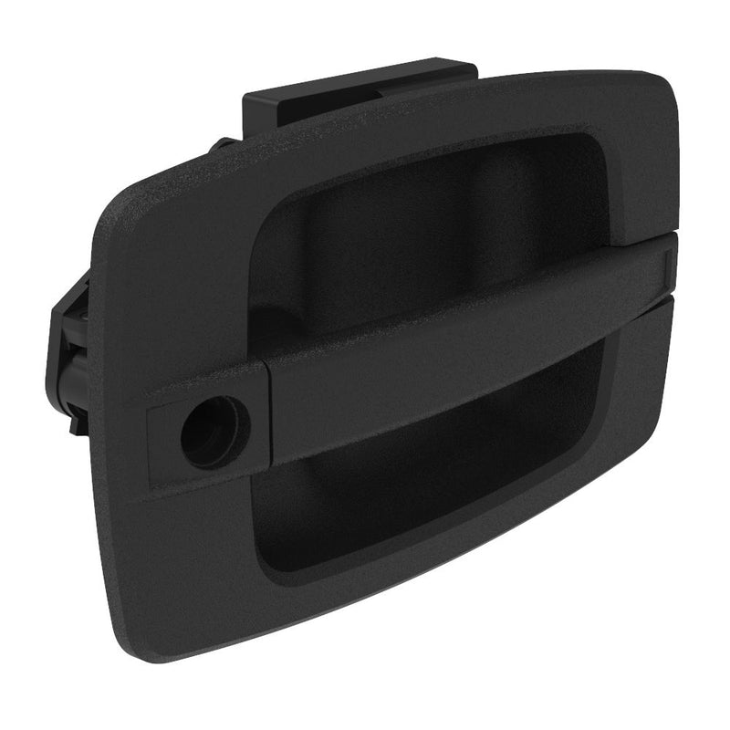 SOUTHCO Actuator, Single or Multi Point, With Cable Bracket, Rectangular Large Handle, Flush Mount, Key Locking, Lockplug Sold Separately, Nylon, Black [AC-10-EM-391-11]