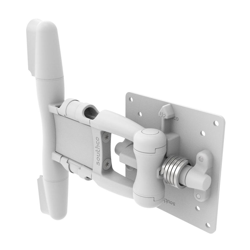 SOUTHCO Monitor Mount, Tilt & Swivel, Single Arm, Aluminum Alloy, Powder Coat, White [AV-D30-15A102-76]