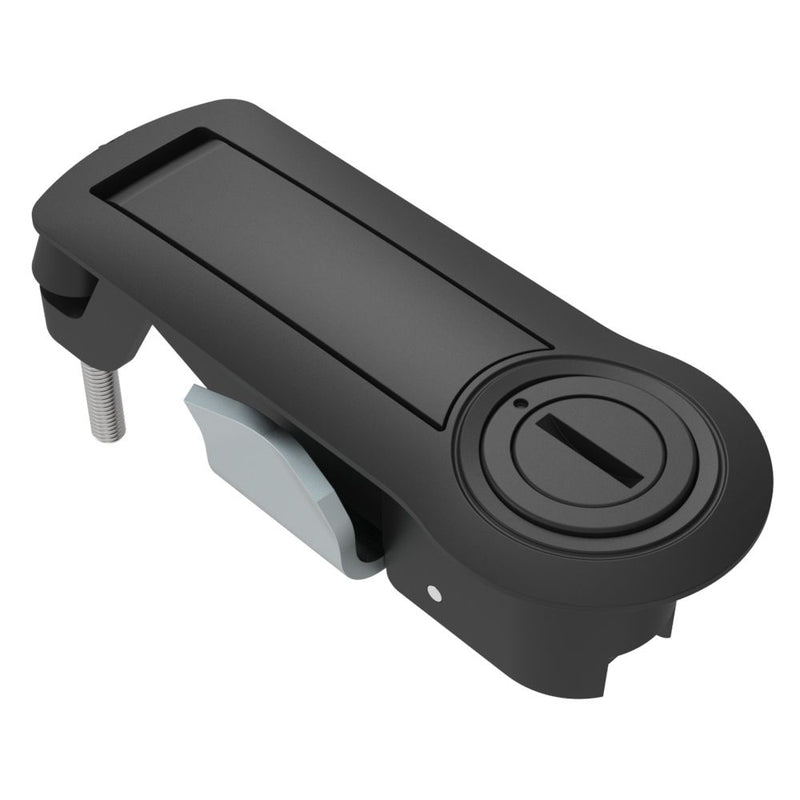 SOUTHCO Compression Latch, Lever Latch, Auto Relock, Slotted Recess, 1-5mm Panel, 1-18mm Grip, Not Sealed, Zinc Alloy, Powder Coat, Black [C2-52-3165]