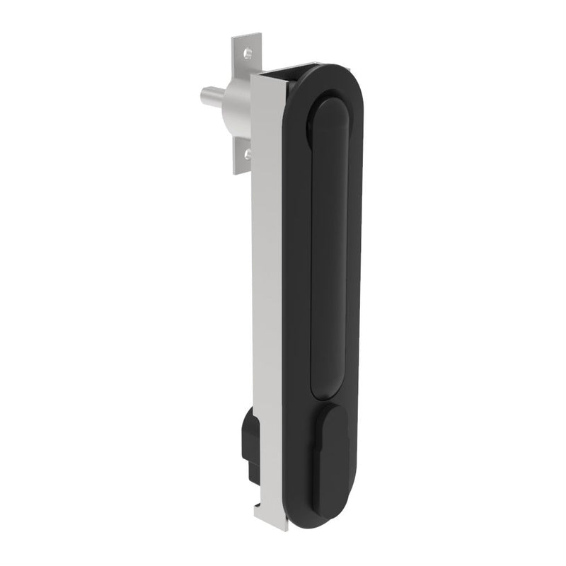 SOUTHCO Multipoint Compression Latch, Steel Mounting Hardware, Key Locking, DIN 18354 profile without Lockplug, Counter-clockwise Swing, Zinc Alloy, Black [CR-19-30-25]