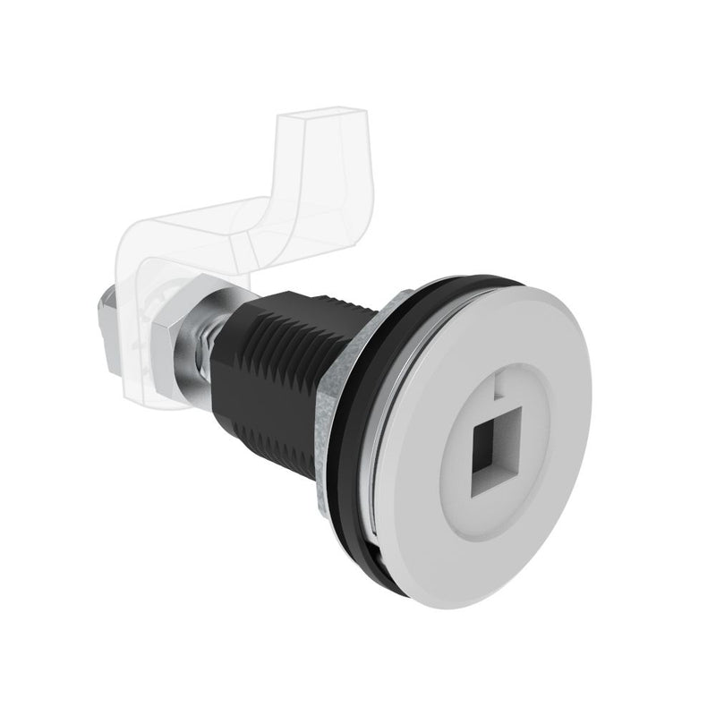 SOUTHCO Vise Action® Compression Latch, Large Size, 8 mm Square Recess, Zinc Alloy, Powder Coat, Silver [E3-A2219-07]