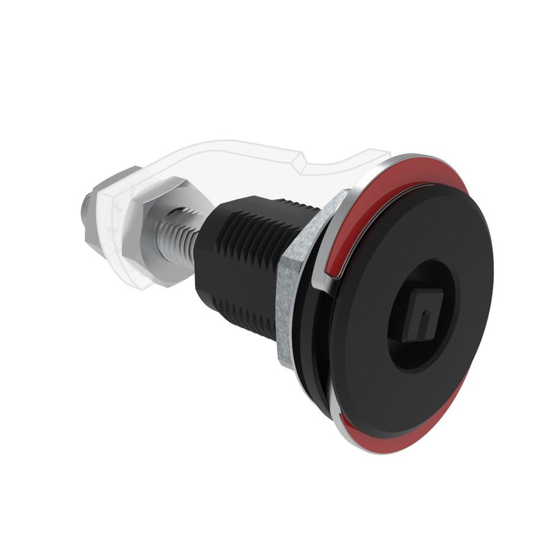 SOUTHCO Vise Action® Compression Latch, Large Size, 8 mm Square, Zinc Alloy, Powder Coat, Black [E3-A2210-05]