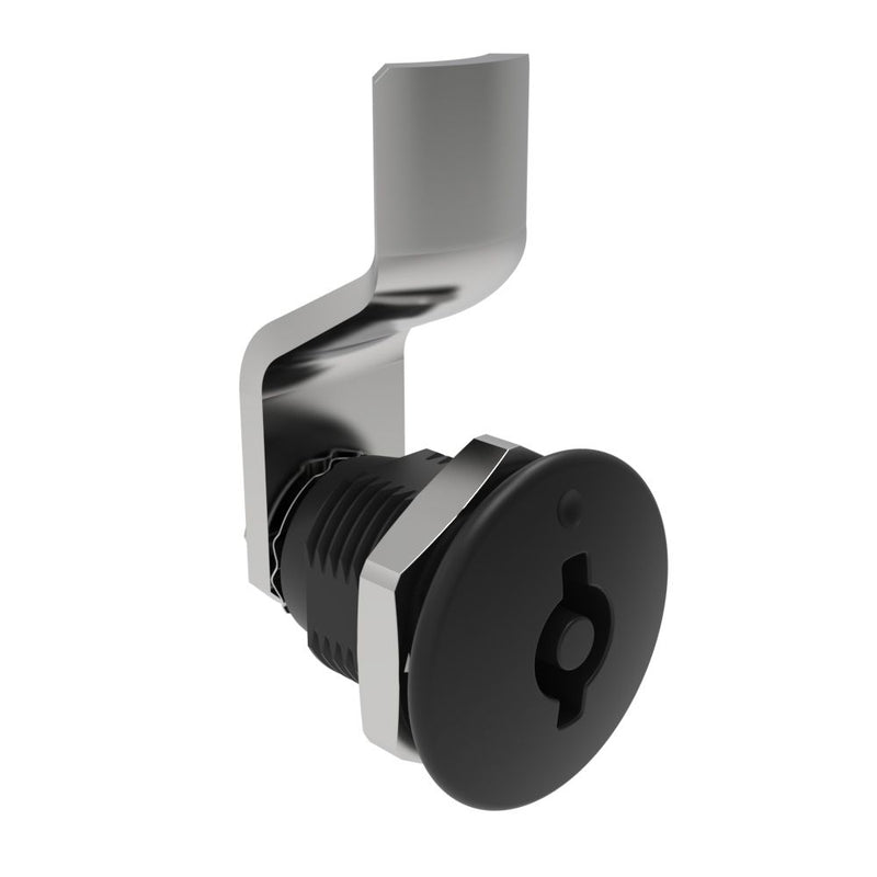 SOUTHCO Quarter-Turn Cam Latch, 5 mm Double Bitted Recess, 6mm (.24 in) Grip, Not Sealed, Zinc Alloy, Powder Coat, Black [E5-2-075-000]