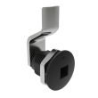 SOUTHCO Quarter-Turn Cam Latch, 8 mm Square Recess, 6mm (.24 in) Grip, Not Sealed, Zinc Alloy, Powder Coat, Black [E5-2-085-000]