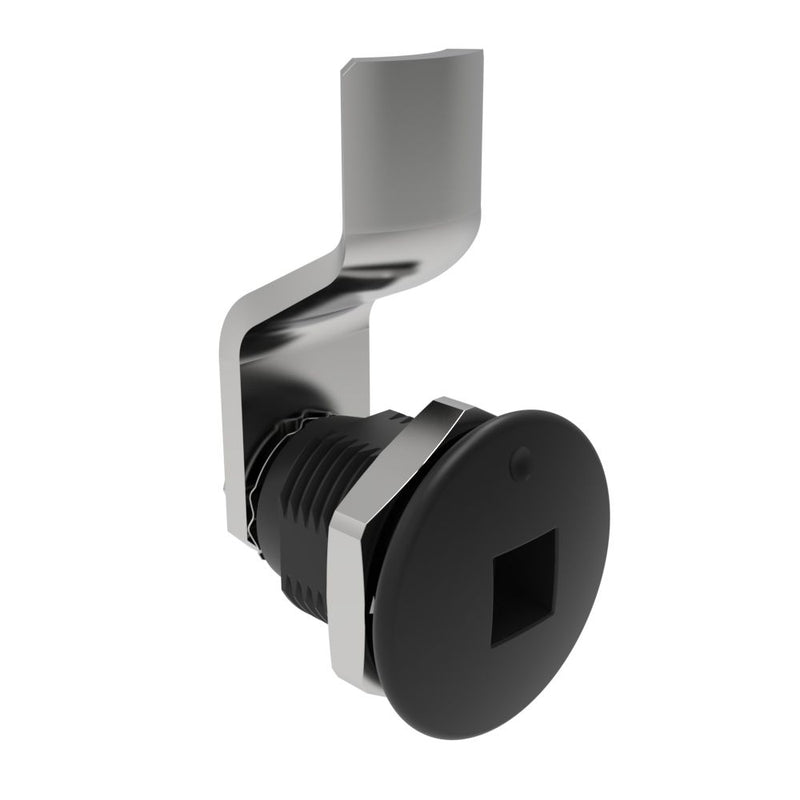 SOUTHCO Quarter-Turn Cam Latch, 8 mm Square Recess, 6mm (.24 in) Grip, Sealed, Zinc Alloy, Powder Coat, Black [E5-2-085-001]