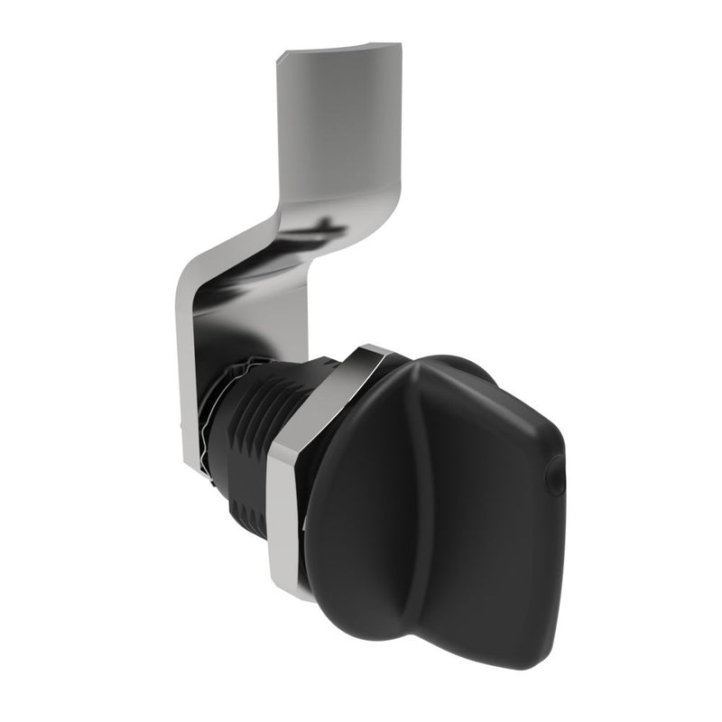 SOUTHCO Quarter-Turn Cam Latch, Tall wing, 6mm (.24 in) Grip, Not Sealed, Zinc Alloy, Powder Coat, Black [E5-2-125-000]