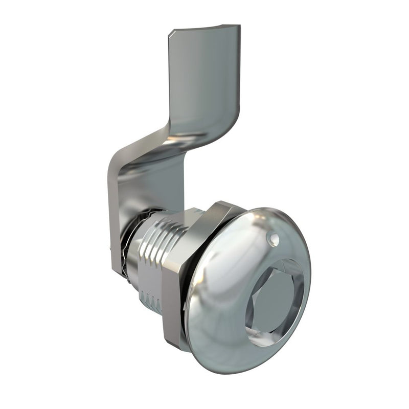 SOUTHCO Quarter-Turn Cam Latch, Bellcore 216, 6mm (.24 in) Grip, Sealed, Zinc Alloy, Chrome Plated, Bright [E5-2-131-001]