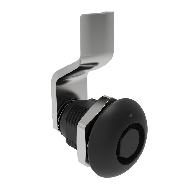 SOUTHCO Quarter-Turn Cam Latch, Bellcore 216, 6mm (.24 in) Grip, Sealed, Zinc Alloy, Powder Coat, Black [E5-2-135-001]