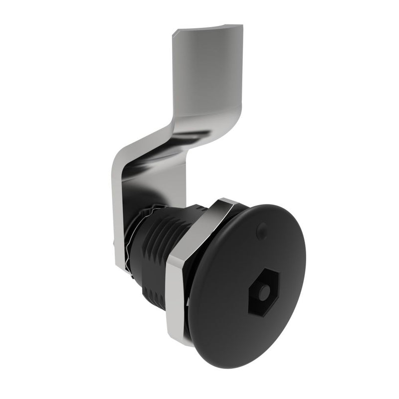 SOUTHCO Quarter-Turn Cam Latch, Bellcore Electronics, 6mm (.24 in) Grip, Sealed, Zinc Alloy, Powder Coat, Black [E5-2-195-001]