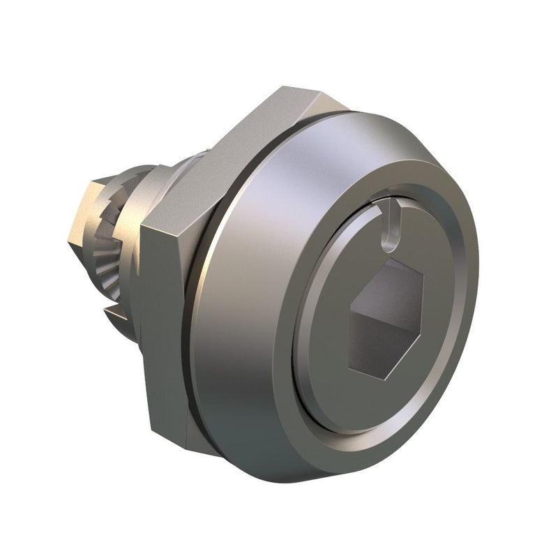 SOUTHCO Quarter-Turn Cam Latch, 8 mm Hex Recess, Without Cam, Sealed, 316 Stainless Steel, Passivated [E5-32-0127-UU1]