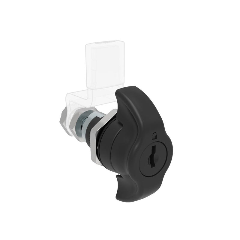 SOUTHCO QUARTER-TURN CAM LATCH, ADJUSTABLE GRIP, KEY-LOCKING (CH751) WING KNOB, WITHOUT CAM, SEALED, ZINC ALLOY, POWDER COAT, BLACK [E5-9-315-01-10]