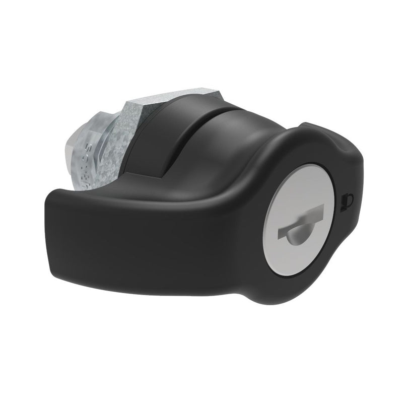 SOUTHCO Quarter-Turn Cam Latch, Key Locking (Reversible Key) Wing, Without Cam, Sealed, Zinc Alloy, Powder Coat, Black [E5-9-325-UU1-13]