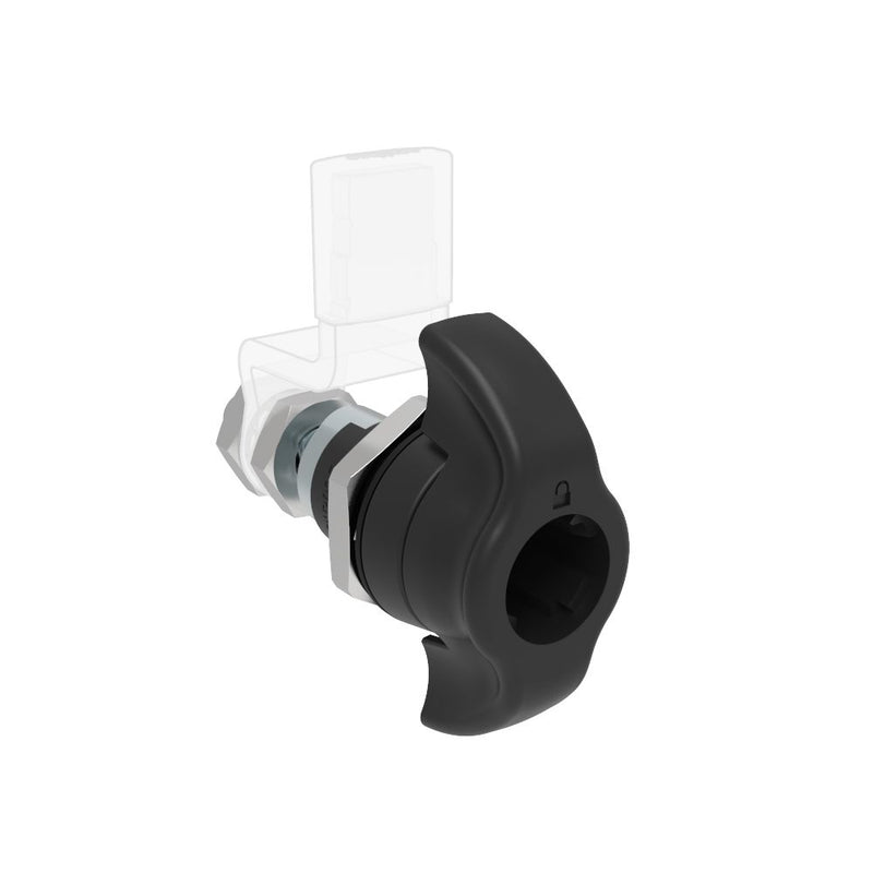 SOUTHCO QUARTER-TURN CAM LATCH, ADJUSTABLE GRIP, KEY-LOCKING (WITHOUT LOCK CORE) WING KNOB, WITHOUT CAM, SEALED, ZINC ALLOY, POWDER COAT, BLACK [E5-9-335-01]