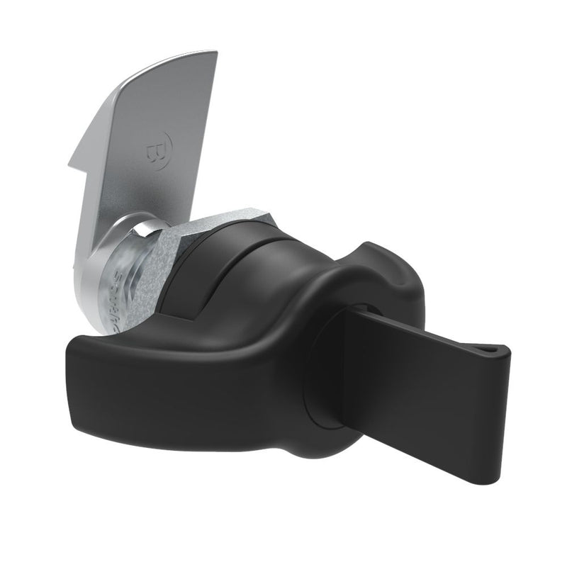 SOUTHCO Quarter-Turn Cam Latch, Key Locking (without lock core) Wing, 23mm (.91 in) Grip, Not Sealed, Zinc Alloy, Powder Coat, Black [E5-9-335-520]