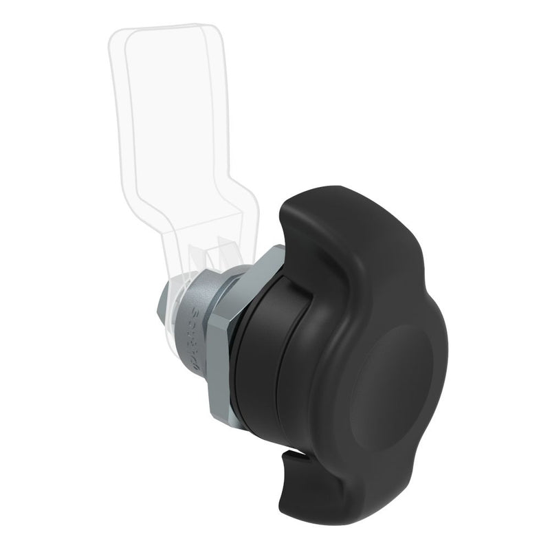SOUTHCO Quarter-Turn Cam Latch, Wing, Without Cam, Sealed, Zinc Alloy, Powder Coat, Black [E5-9-375-UU1]