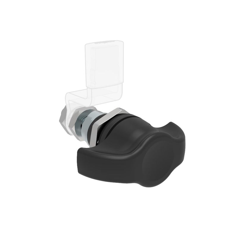 SOUTHCO QUARTER-TURN CAM LATCH, ADJUSTABLE GRIP, WING KNOB, WITHOUT CAM, TYPE B - TURN COUNTER- CLOCKWISE TO LATCH, SEALED, ZINC ALLOY, POWDER COAT, BLACK [E5-9-525-01]