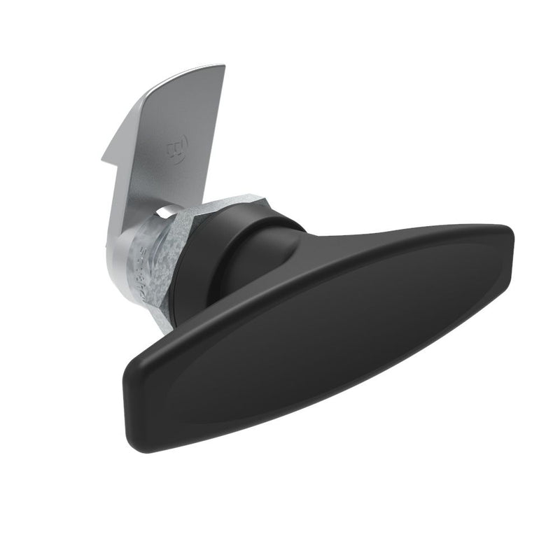 SOUTHCO Quarter-Turn Cam Latch, T-handle, 23mm (.91 in) Grip, Not Sealed, Zinc Alloy, Powder Coat, Black [E5-9-605-520]