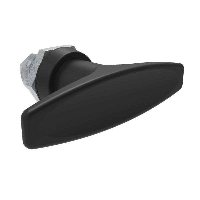 SOUTHCO Quarter-Turn Cam Latch, T-handle, Without Cam, Sealed, Zinc Alloy, Powder Coat, Black [E5-9-605-UU1]