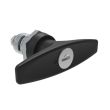 SOUTHCO Quarter-Turn Cam Latch, Key Locking (CH751) T-handle, Spring-return Actuator, Not Sealed, Zinc Alloy, Powder Coat, Black [E5-9-615-TR0-13]
