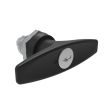 SOUTHCO Quarter-Turn Cam Latch, Key Locking (Reversible Key) T-handle, Without Cam, Sealed, Zinc Alloy, Powder Coat, Black [E5-9-625-UU1-10]