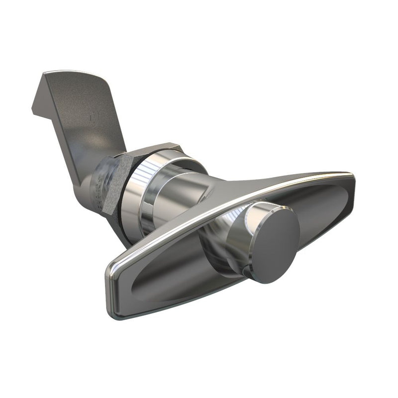 SOUTHCO Quarter-Turn Cam Latch, Key Locking (without lock core) T-handle, 23mm (.91 in) Grip, Not Sealed, Zinc Alloy, Chrome Plated, Bright [E5-9-632-510]